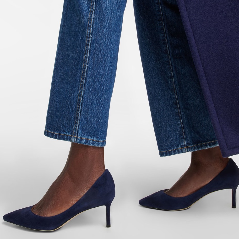 Jimmy Choo Romy 60mm Navy Suede Heels
